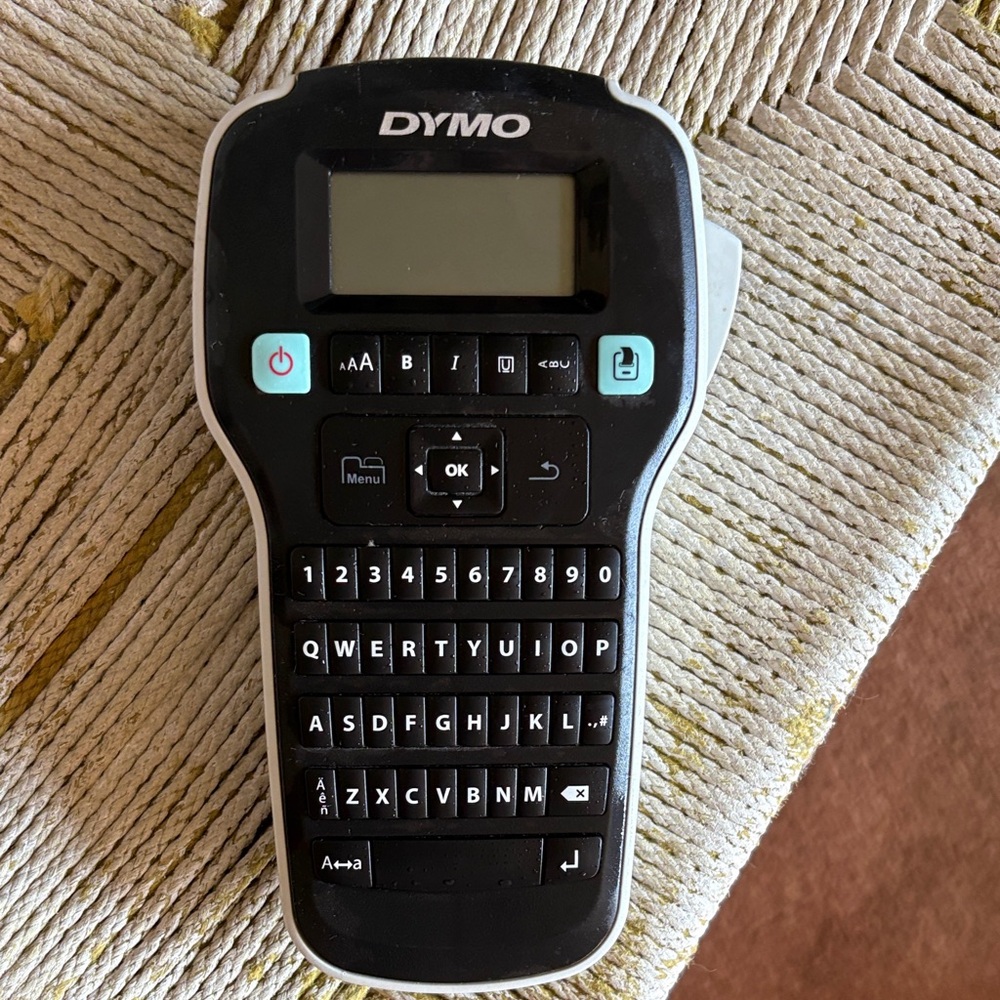 DYMO Label Maker with Black and Aqua Accents